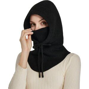 Women Winter Hats Winter Face Mask Ski Mask Warm Face Cover Neck Warmer Black